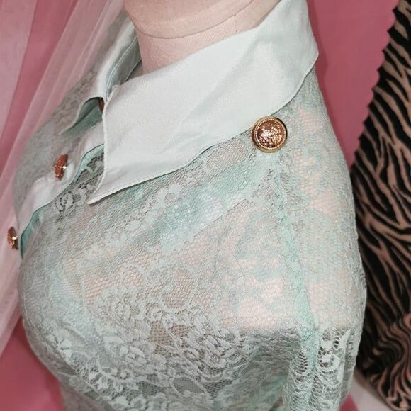 D.I.A. Gyaru Dress Small Mint Prom Party Casual Lace Pastel Kawaii Gyaru Style - Picture 4 of 10